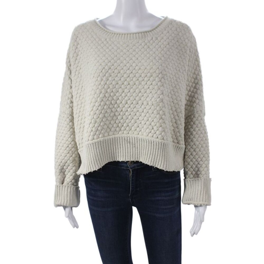 Philosophy By Republic Womens Sweater Ivory Long Sleeve Round Neck Size XL